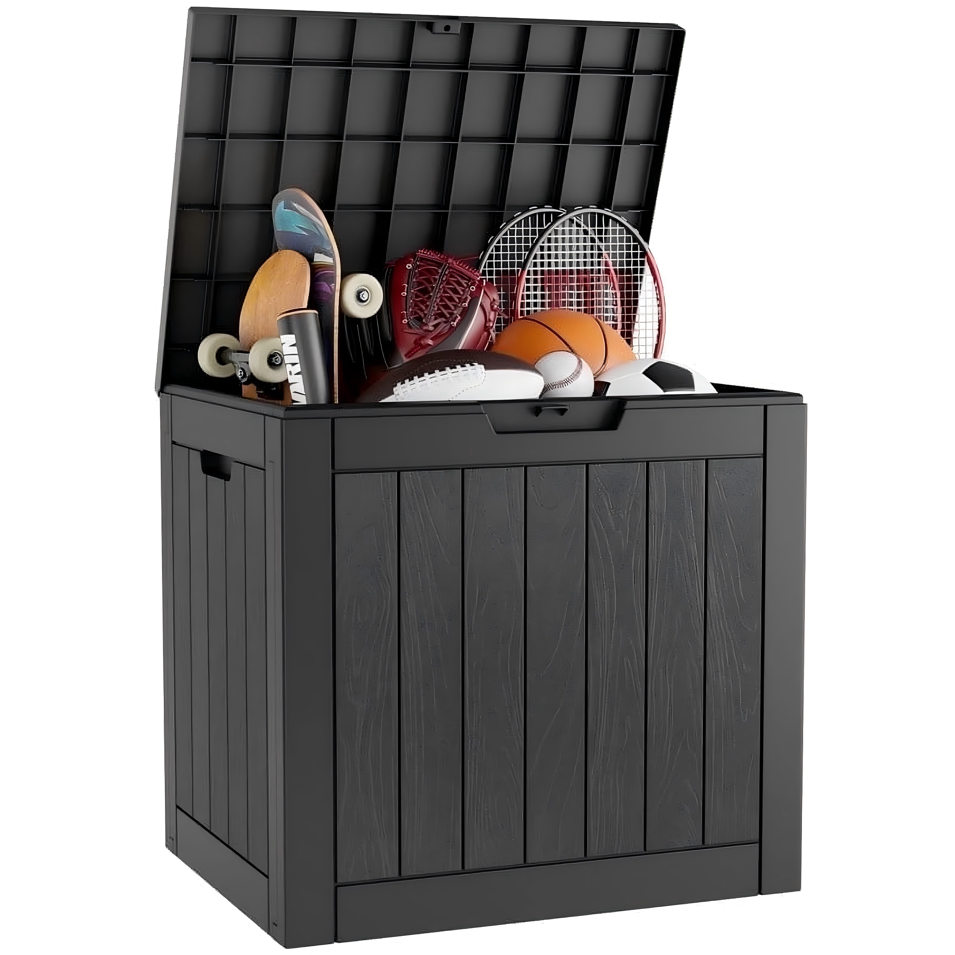 thumbnail video image 2 of BiFanuo 31 Gallon Lockable Resin Outdoor Storage Bin, Weatherproof Deck Box for Patio Furniture Cushions, 2 of 8