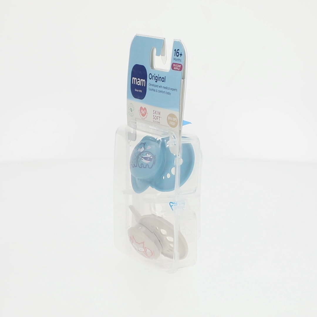 MAM Pacifier 16+ Months Unisex 2 Pack with Self-Sterilizing Case