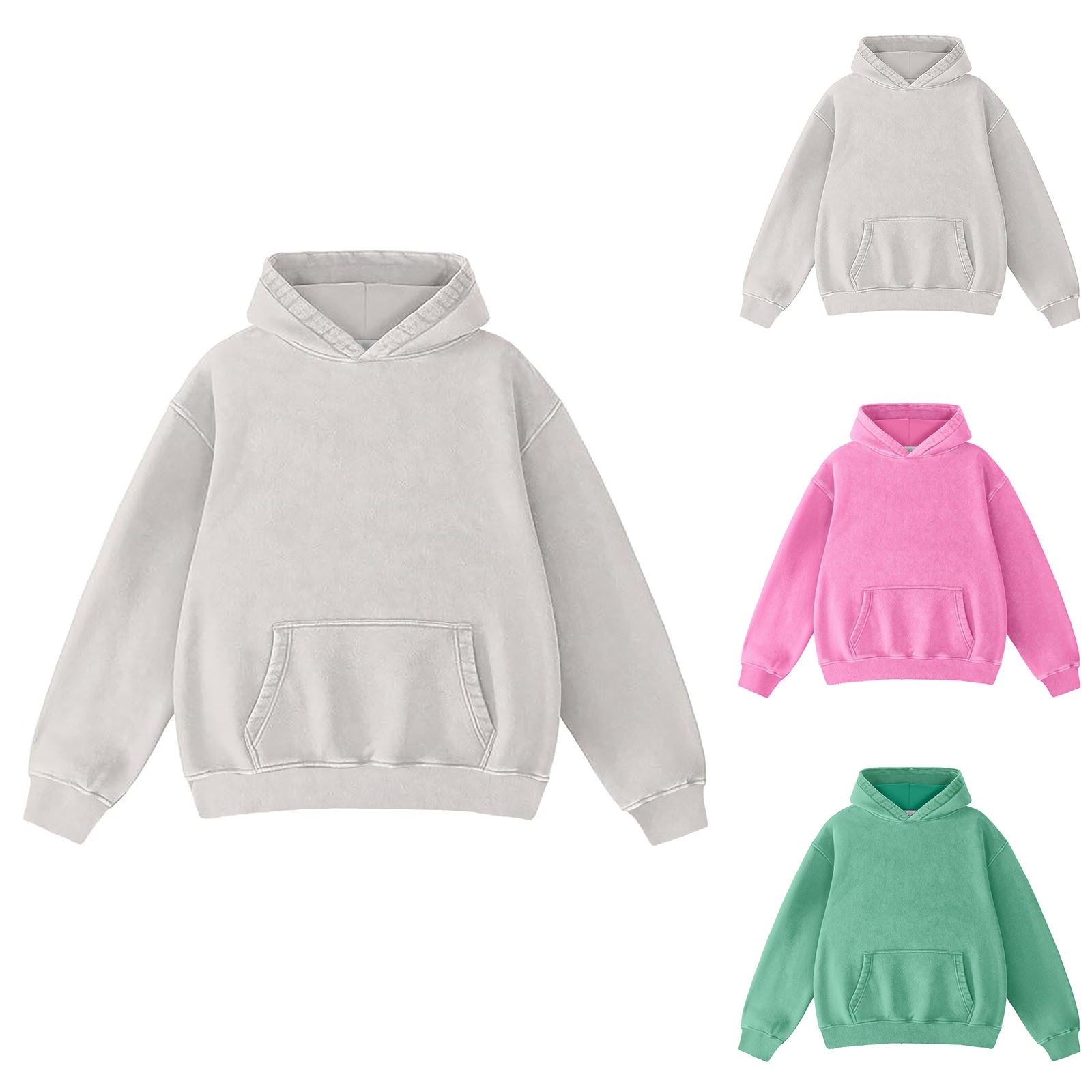 thumbnail video image 2 of WMQPNNS Hoodie for Womens Pullover Oversized Women's Fashion Hoodies Sweatshirt Loose Athletic Pullovers with Pocket, Color Green, Size XS, 2 of 3
