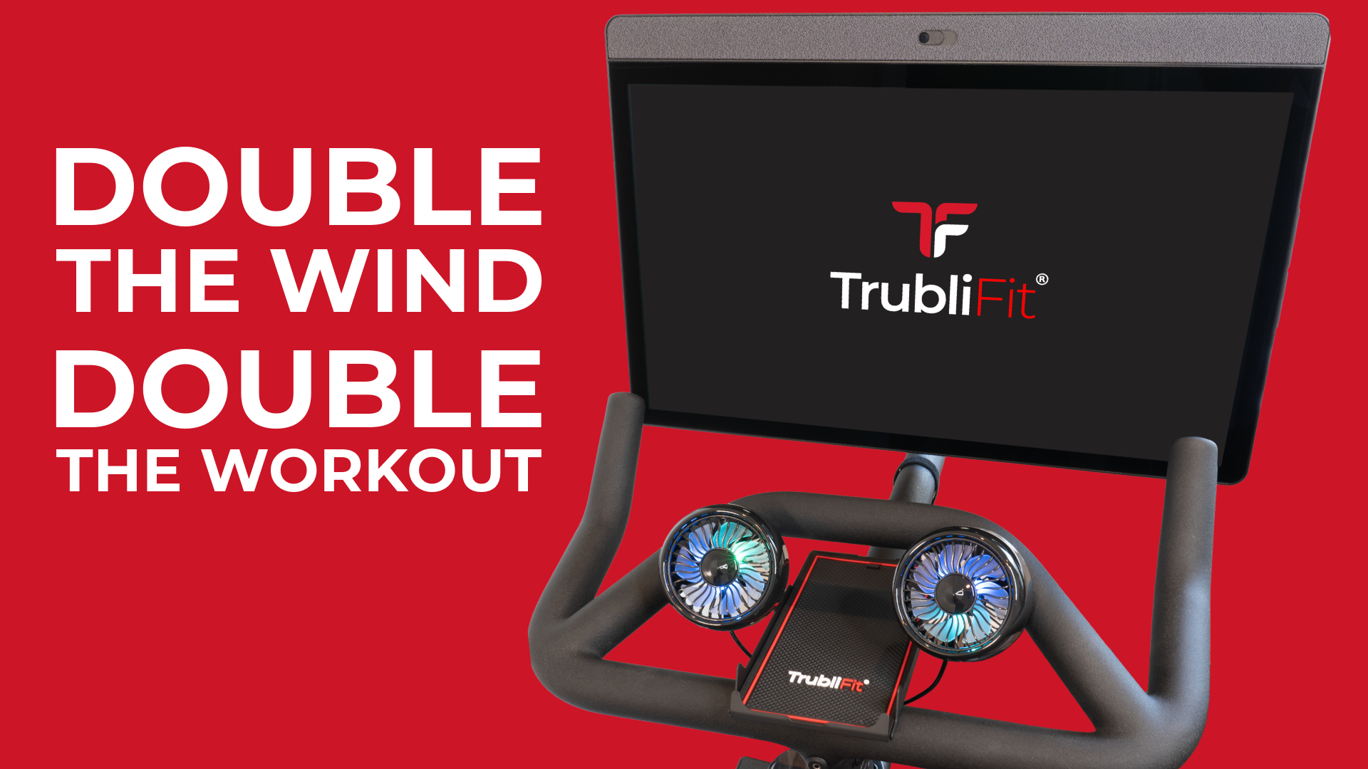 thumbnail video image 2 of Dual Bike Fans with Phone Tray for Peloton Bike - All-Metal Phone Holder - No Batteries Required - Accessories for Peloton Bike - Compatible with Cross Training Bike, 2 of 7