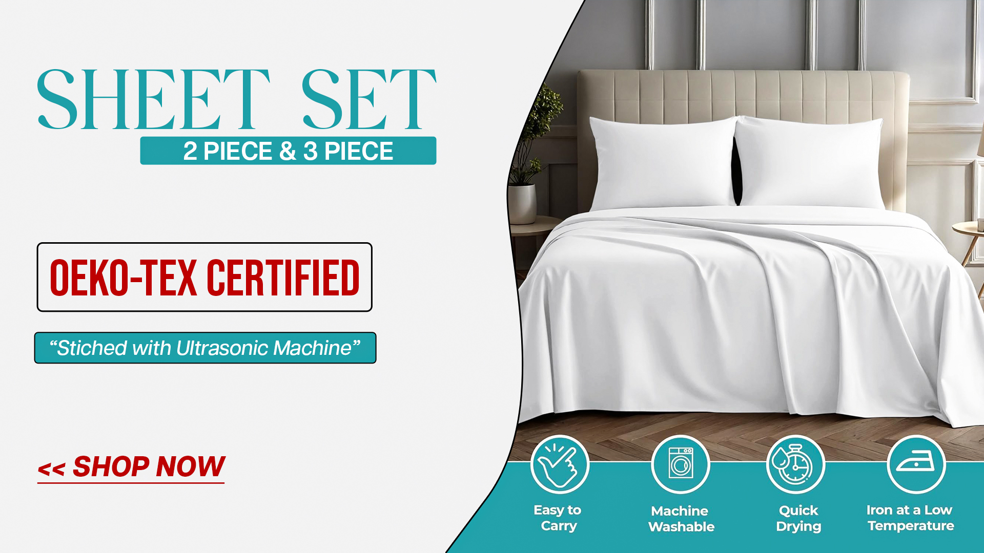 thumbnail video image 2 of Moonlight20015 Bed Sheet Set 1800 Series 4-Piece Deep Pocket Luxury Soft Microfiber Queen Charcoal, 2 of 8