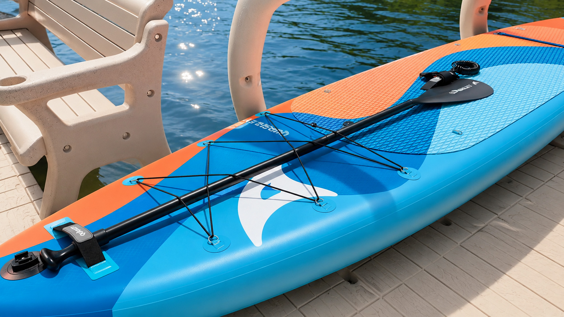 thumbnail video image 2 of Quashley Inflatable Paddle Board 10'6" x 33" Wide SUP with Paddle, Pump, Backpack & Leash, 2 of 8