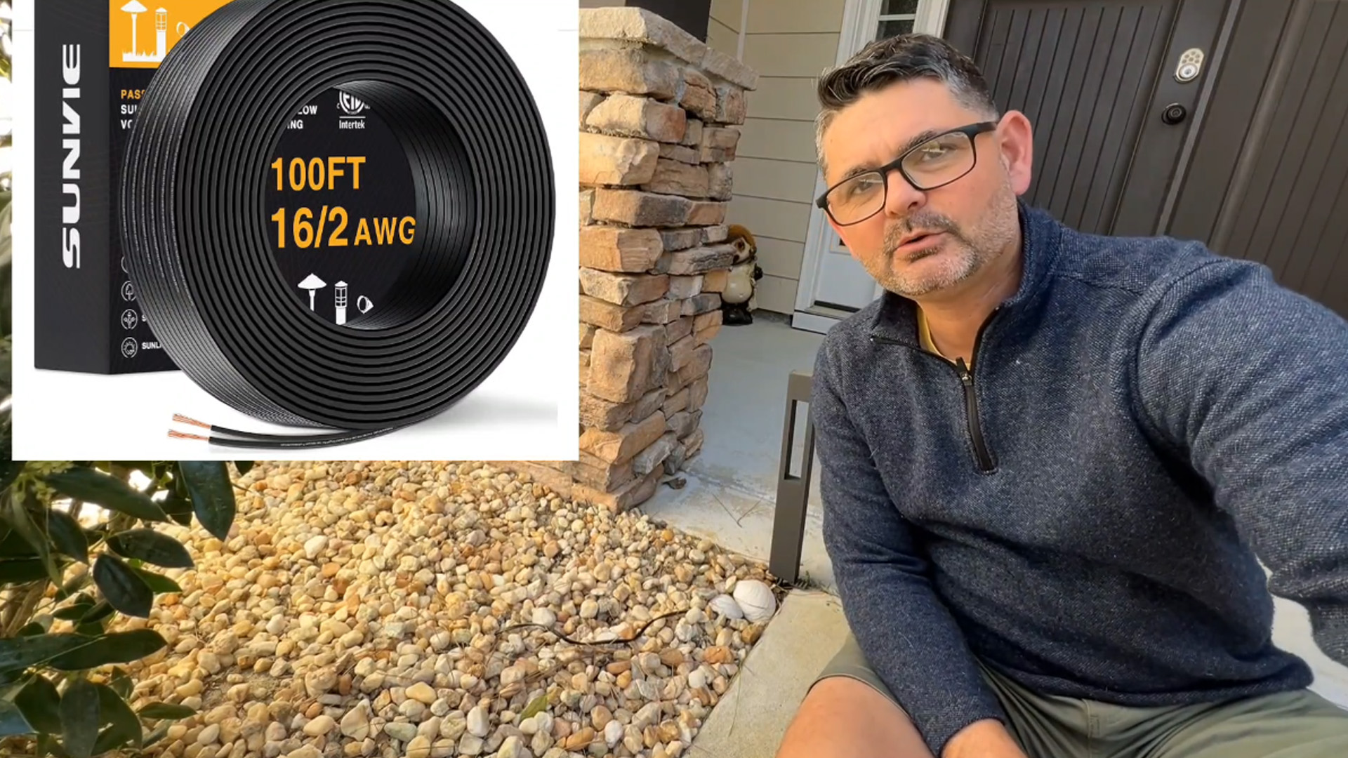 thumbnail video image 2 of SUNVIE 100FT 16/2 Low Voltage Landscape Wire, 16 Gauge Stranded Copper Wire, 16 AWG 2 Conductor Electric Wire Direct Burial Lamp Wire, ETL Listed, 2 of 9