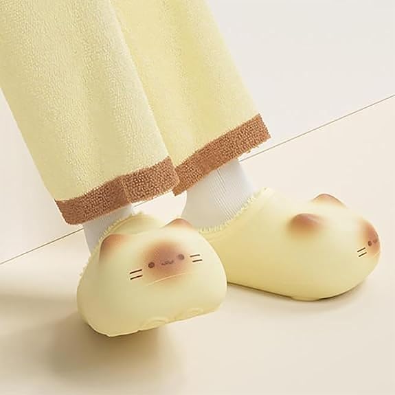 thumbnail video image 2 of 2026 New Cat Paw Print Fluffy Plush Fleece Height-Increasing Slippers, Waterproof Cloud Comfort Slippers for Women, 2 of 8