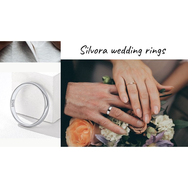 Silvora 925 Sterling Silver 5mm Eternity Wedding Ring, Stackable - Main Image