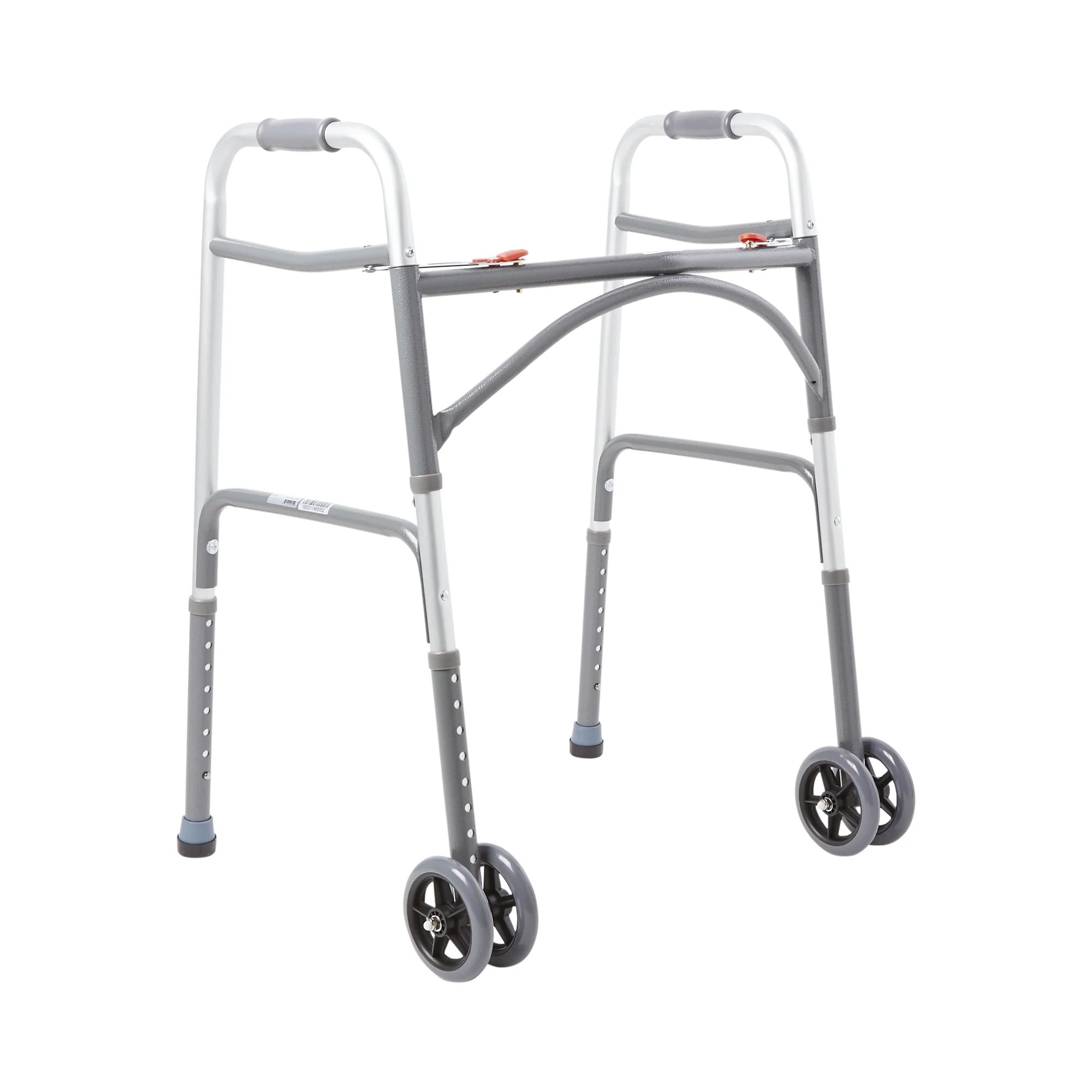 thumbnail video image 2 of McKesson Steel Folding Walker, 500 lbs Weight Capacity, Adjustable Height, 1 Ct, 2 of 8