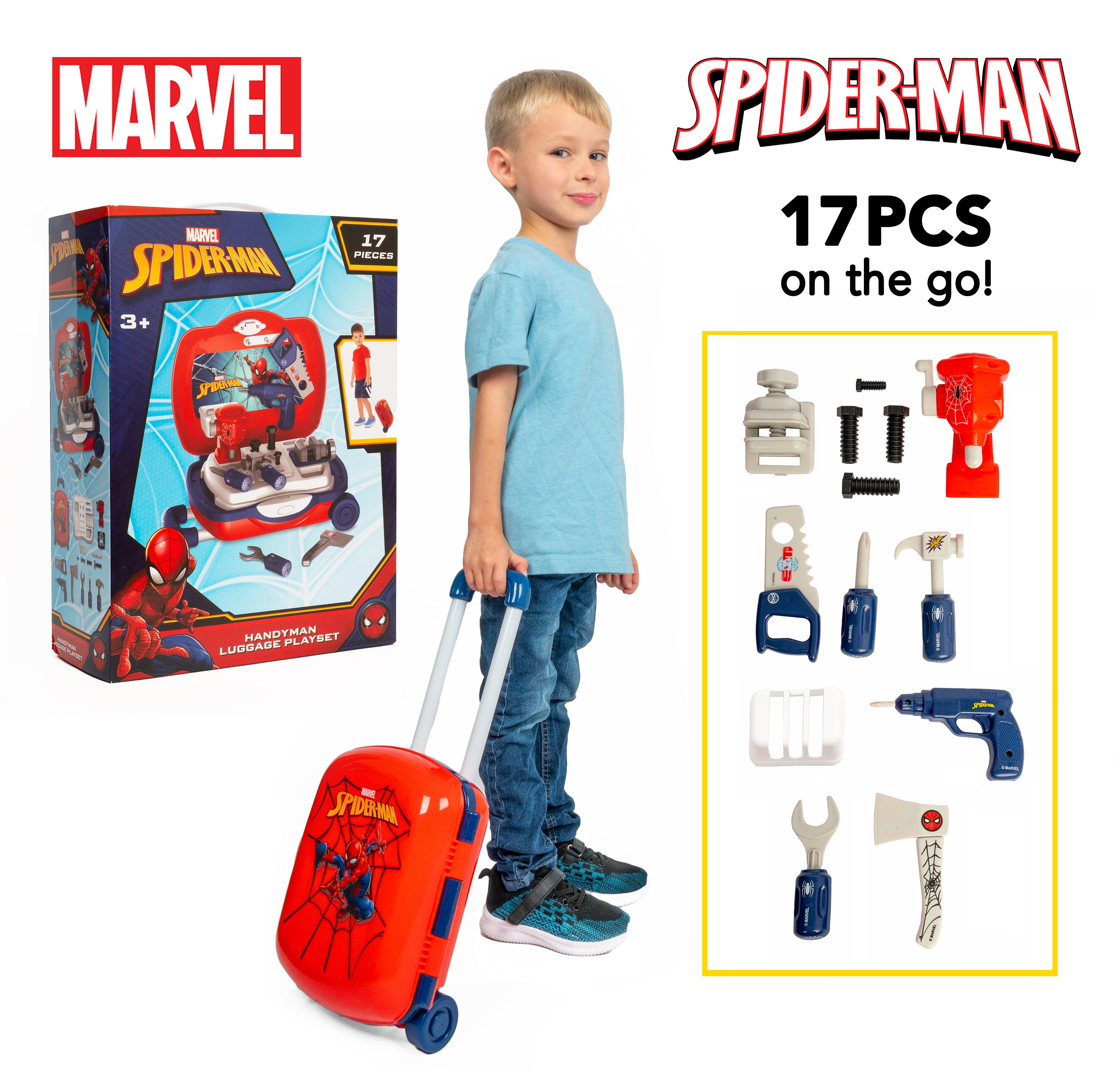 Spider-Man Handyman Luggage 17 Piece Tool Set - Walmart.com