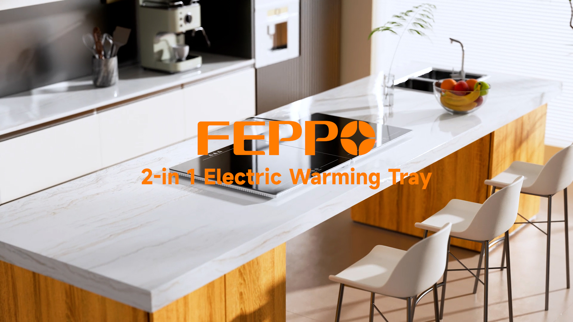 thumbnail video image 2 of FEPPO Warming Mat for Food, 2-in-1 Expandable Food Warming Tray, Modular Design with Dual-Zone Independent Temp & Timer Control, 31"x15" Glass Surface, Warming Tray for Buffet Parties (Black), 2 of 10