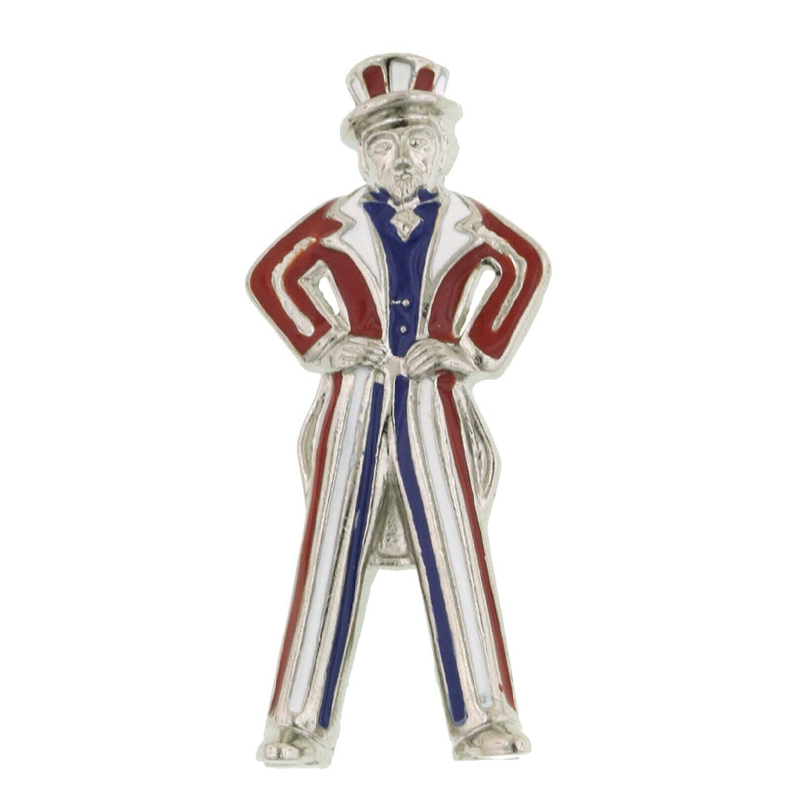 thumbnail video image 2 of 1928 Jewelry Red White And Blue Uncle Sam Pin, 2 of 5