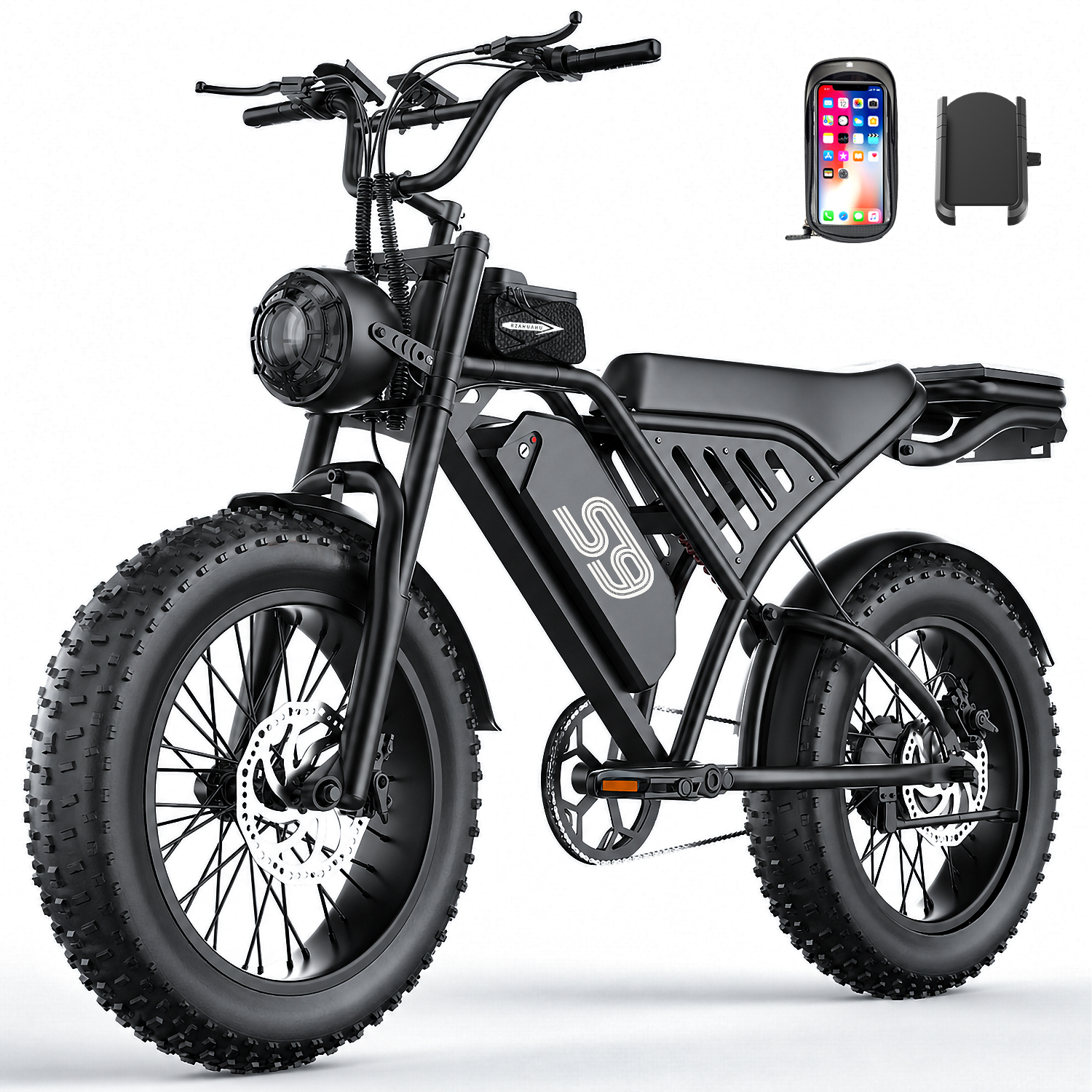 thumbnail video image 2 of ASKGO S9 Pro 750W Rated Electric Bicycle 48V 20Ah,20"Fat Tire Off-Road Ebike 25MPH 75Miles Range,Removable Battery ages16+,NFC Unlock UL2849, 2 of 13