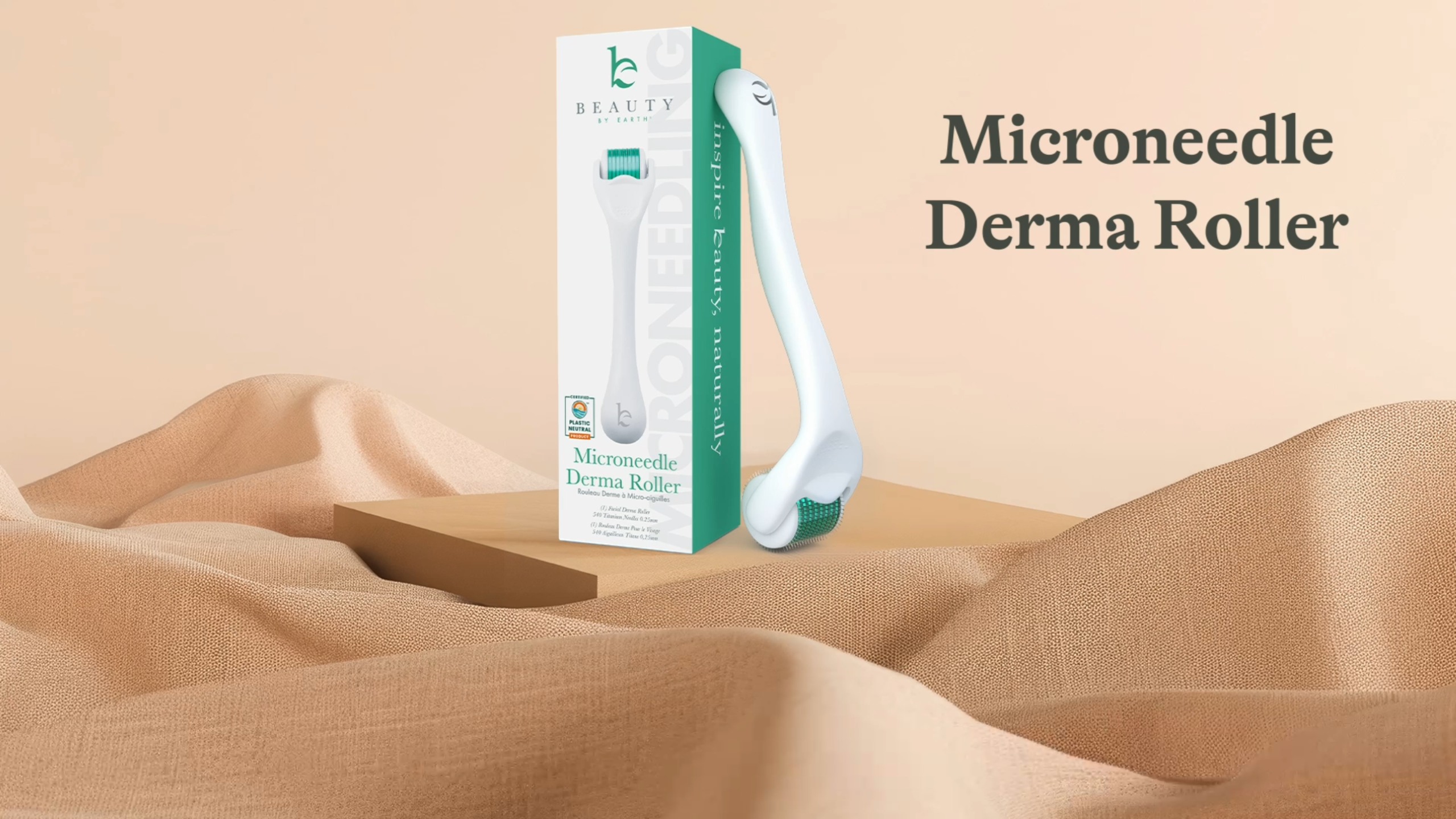 thumbnail video image 2 of Beauty by Earth Derma Roller for Face, Beard & Scalp - 540 Stainless Steel 0.25mm Needles, Non-invasive Tool, Supports Hair Growth and Smoother Skin, 2 of 10
