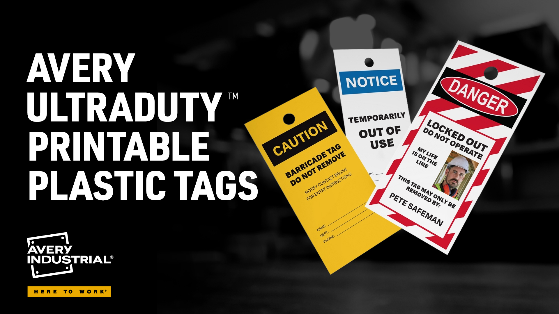 thumbnail video image 2 of Avery UltraDuty(TM) Plastic Tags, 5.5" x 2.83", Danger Header (62401), 2 of 9
