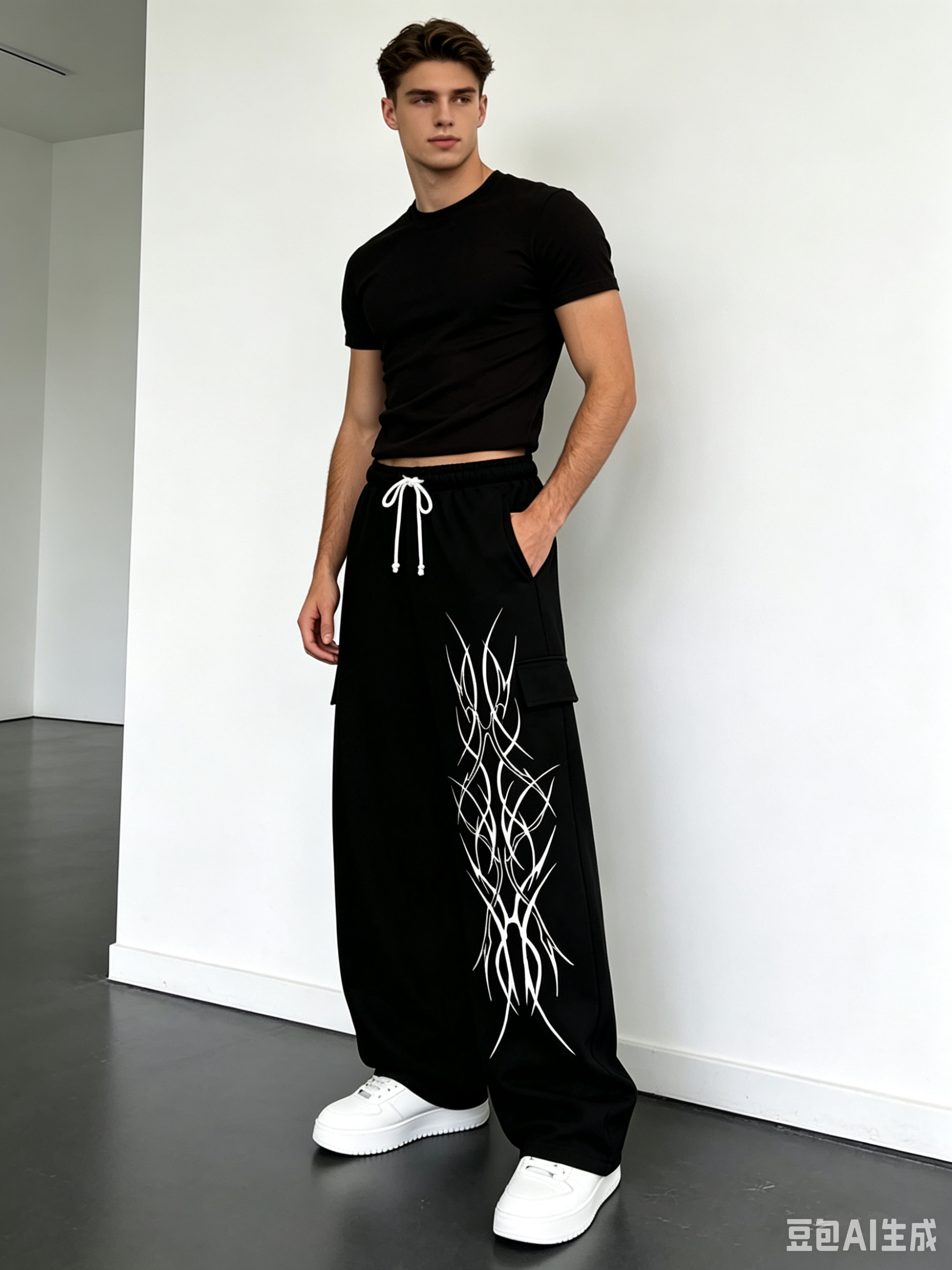thumbnail video image 2 of XINPING Mens Pants Casual 40x34 Straight Fit Cargo Casual Pants Elastic Waist Sweatpants with Pockets Cargo Joggers, 2 of 5