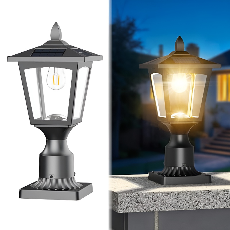 thumbnail video image 2 of Solar Lamp Post Lights Outdoor Waterproof – Warm White LED Garden Lights for Yard, Driveway, Fence, Pathway – IP44 Dusk to Dawn Solar Pole Lights for Patio Landscape Decor, 2 of 11