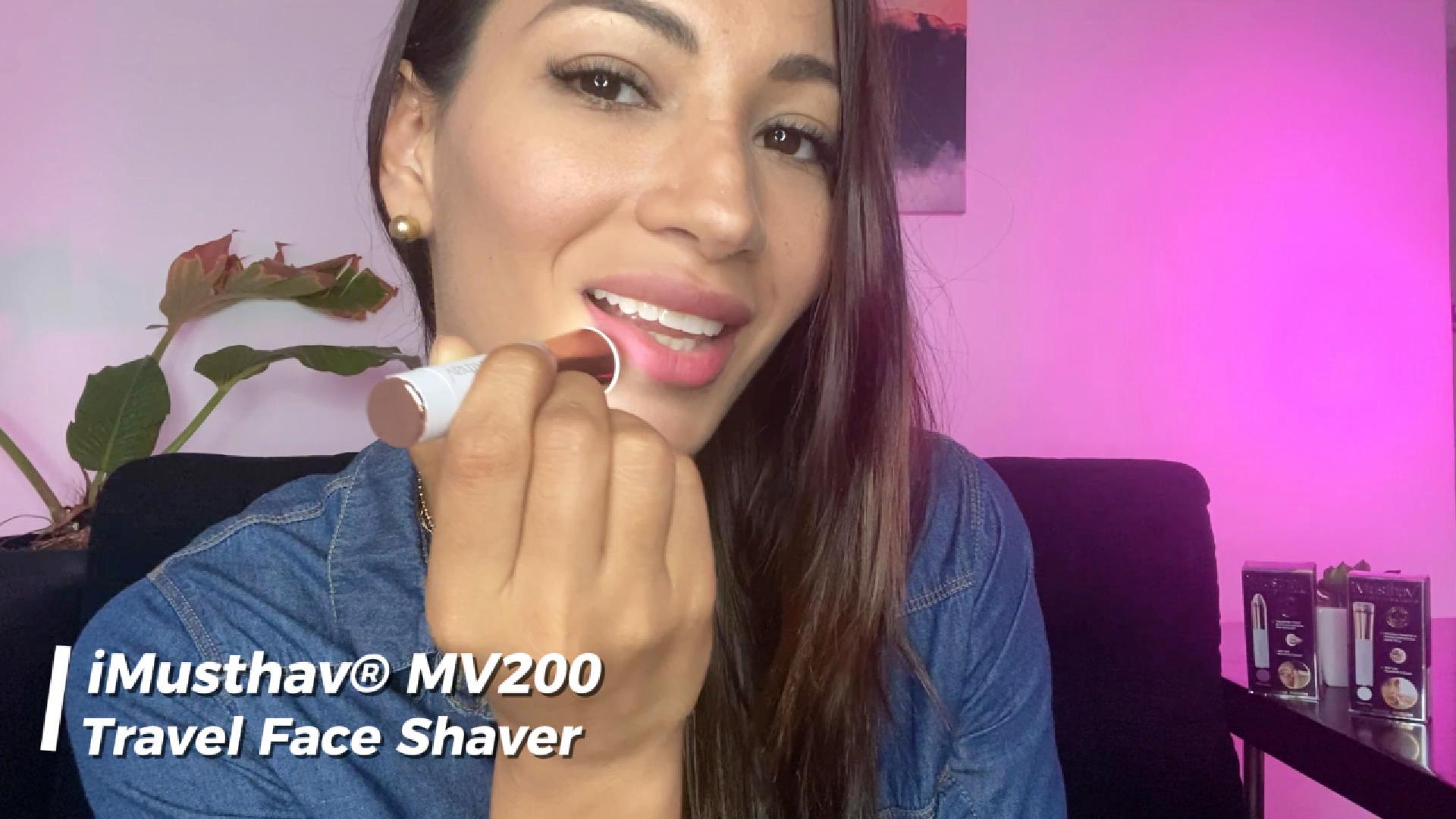 thumbnail video image 2 of iMusthav Portable Flawless Facial Hair Remover Trimmer Painless Electric Razor for Face, Lips and Chin. 18K Gold-Plated with 360° LED Light., 2 of 8