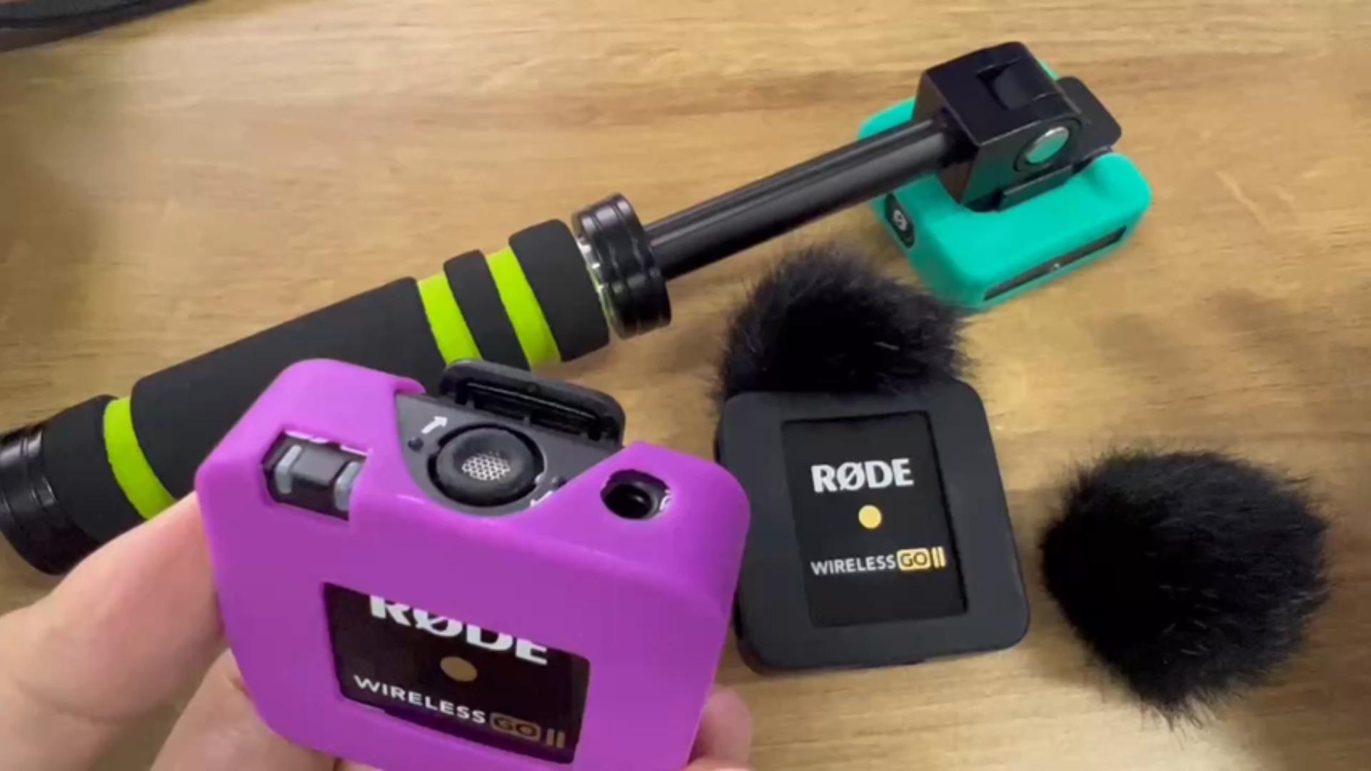 thumbnail video image 2 of SUNMON Pop Filter for Rode Wireless Go 2, Microphone Cover for Rode Wireless Pro/Rode Wireless ME, Fluffy Windscreen for Wind and Background Noise Reduction（4PC）, 2 of 8