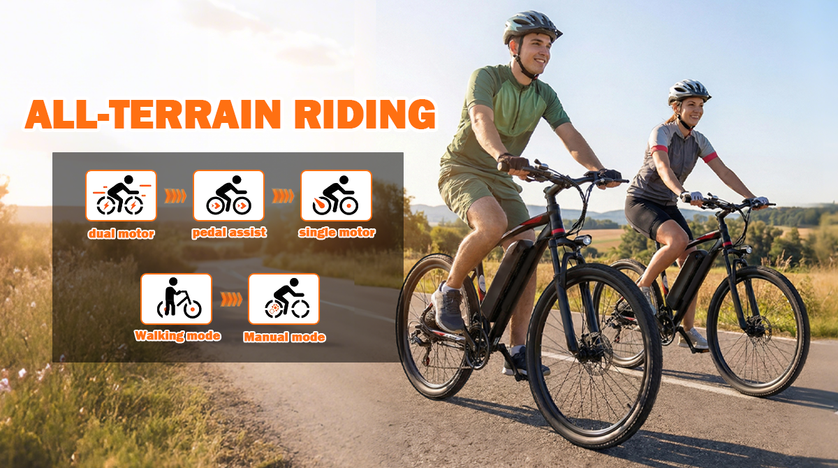thumbnail video image 2 of XKJQTA Electric Bike for Adults with 750W Brushless Motor,25MPH,Commuting Electric Mountain Bike,576Wh Removable Battery,7-Speed,26" Tires,Full Suspension,Lightweight Ebike for Teens,40 Miles,UL2849, 2 of 13