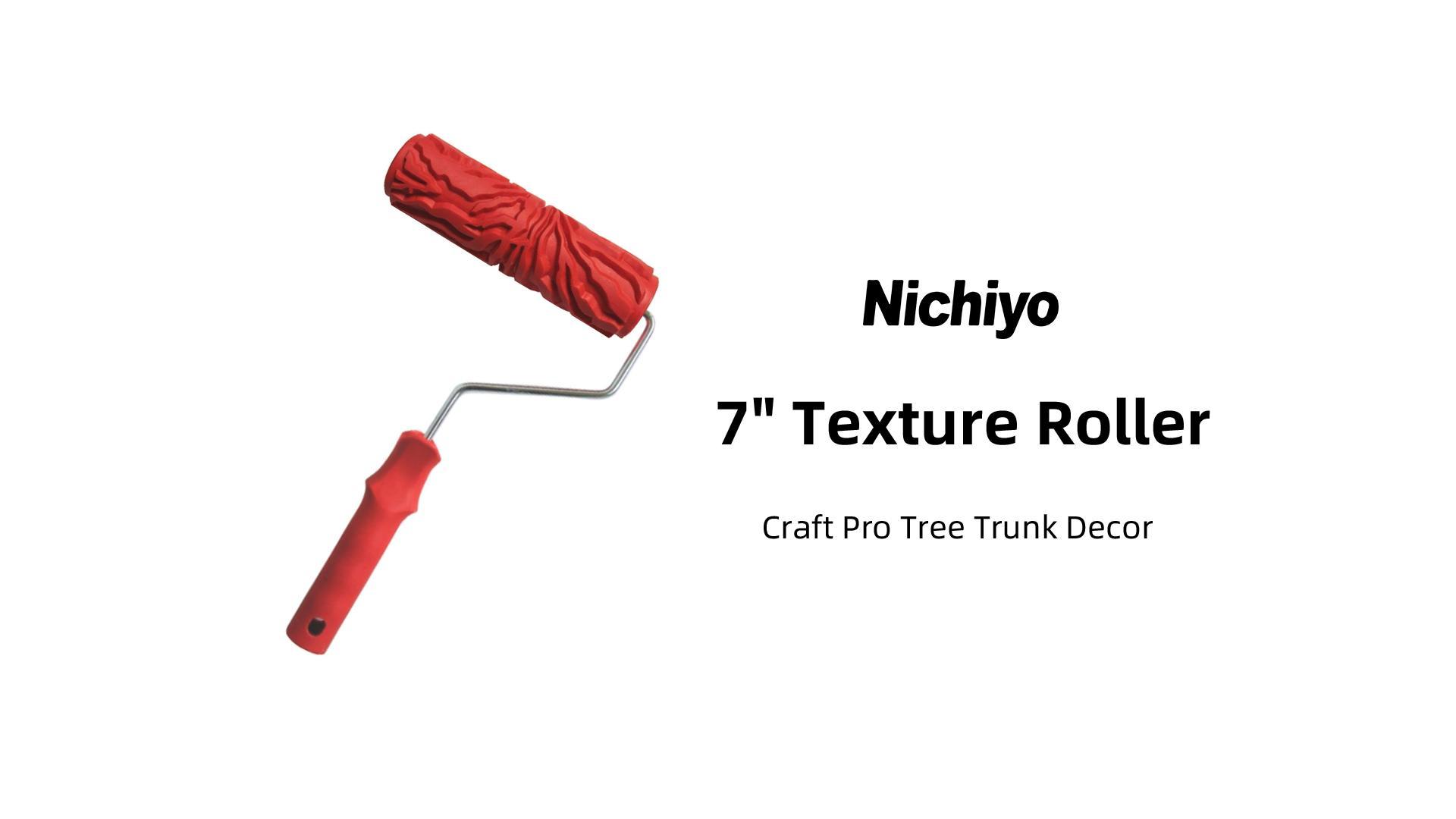 thumbnail video image 2 of Nichiyo 7'' Texture Roller, DIY Decorative Art Pattern Paint Roller Rubber Roller for Walls, Furnitures and Floors Decoration (EG325T), 2 of 6