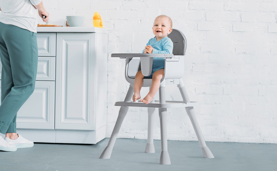 thumbnail video image 2 of Baby High Chair 6 in 1 Convertible Highchair for Babies and Toddlers Booster Seat Floor Seat Function, 2 of 8