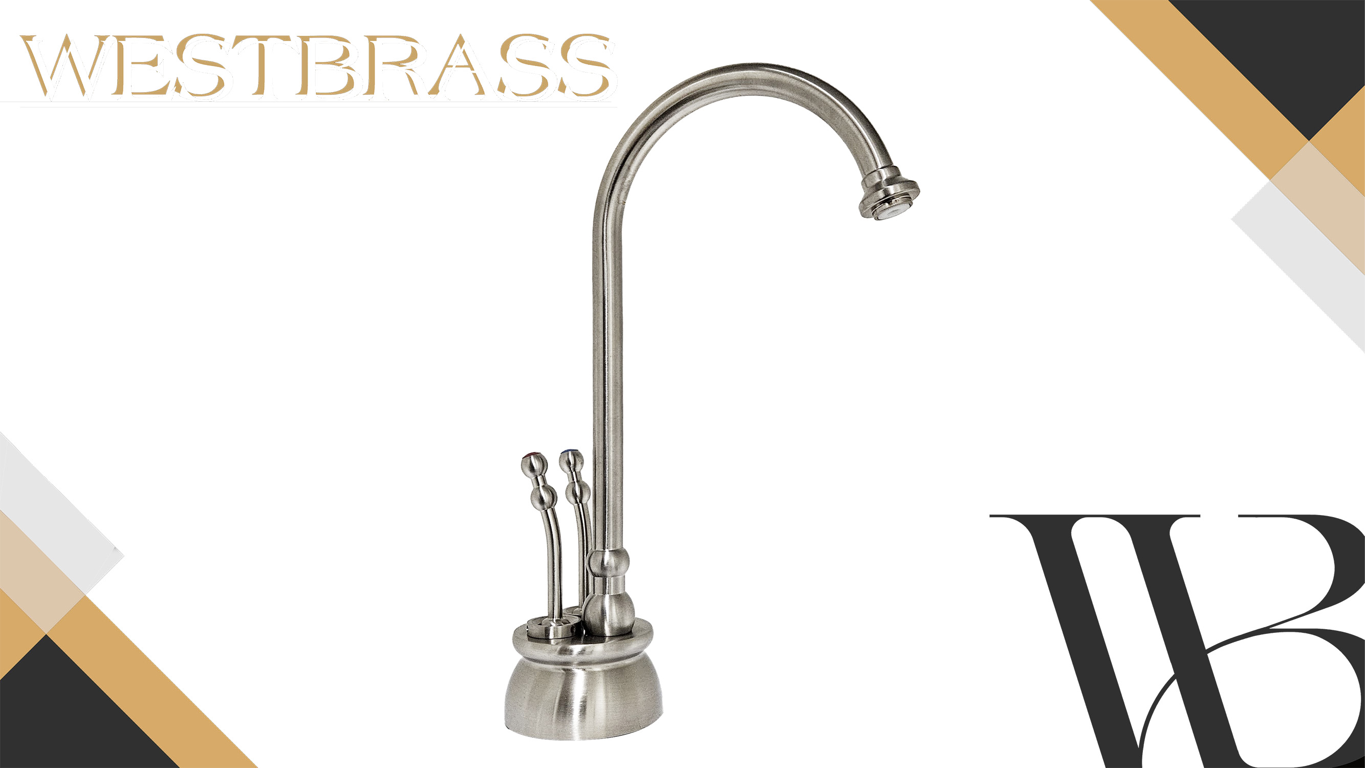 thumbnail video image 2 of Westbrass D262-NL-07 Docalorah 10" 2-Handle Hot and Cold Water Dispenser Faucet (Tank sold separately), Satin Nickel, 2 of 6