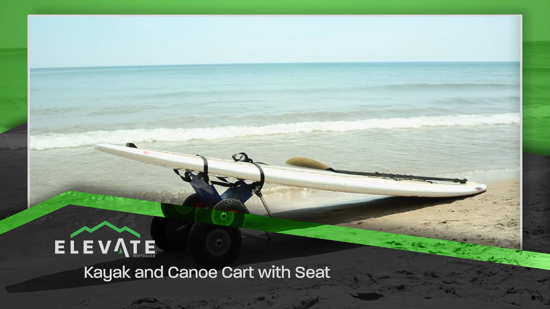 thumbnail video image 2 of Elevate Outdoors Kayak & Canoe Dolly Cart with Seat, Portable Chair, 220 lb Capacity, Blue, 2 of 8