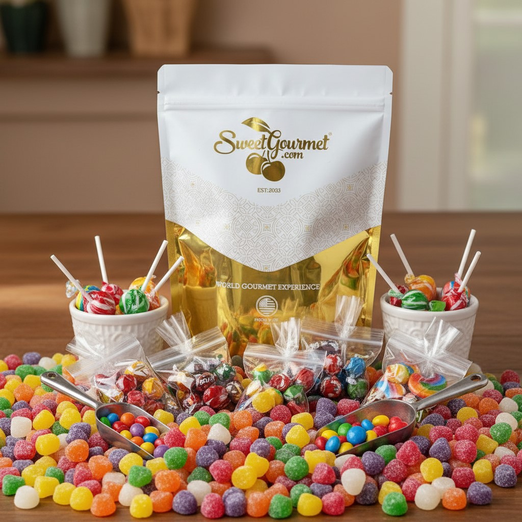 thumbnail video image 2 of SweetGourmet Spice Drops Candy, Old-Fashioned Gumdrops, 6 Flavors Jelly Candy, 1 Pound Bag, 2 of 10