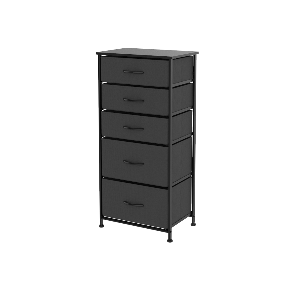 Homgarden Modern 5 Drawer Dresser, Wide Chest Fabric Storage Dresser Organizer Gray, Adult Unisex, Size: Small