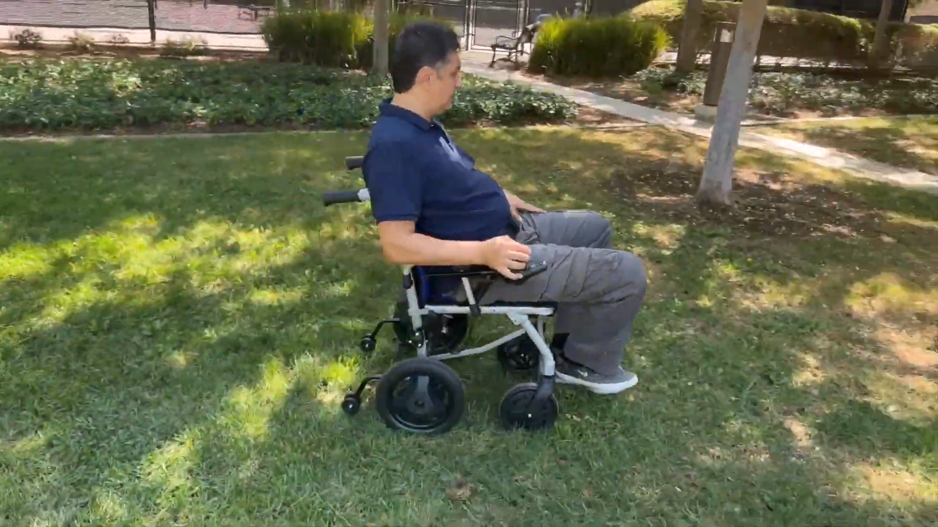 thumbnail video image 2 of Culver Mobility -KANO- (only 35lbs) Foldable Electric Wheelchair, Travel Size, User-Friendly - Green, 2 of 9