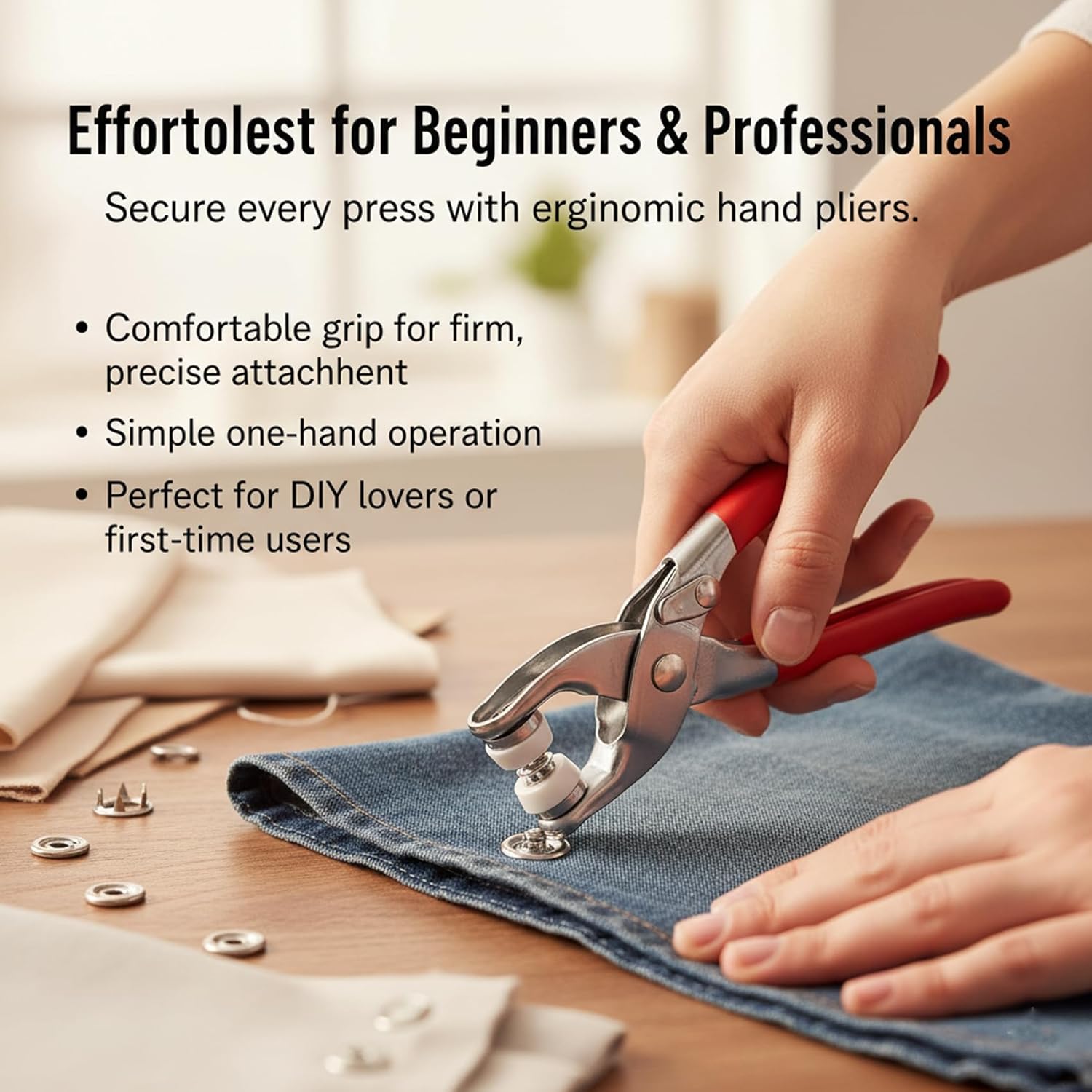 Metal Buckle Manual Pressure Pliers,Button Installer with Fastener ...