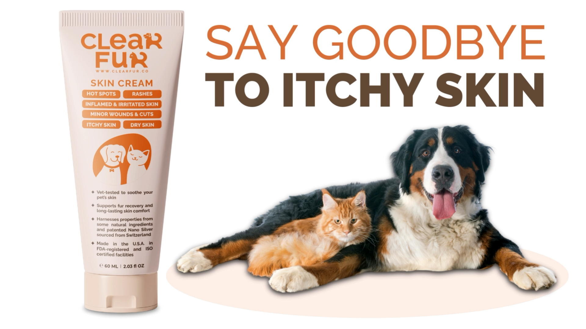 thumbnail video image 2 of ClearFur Hot Spot & Itch Relief Skin Cream for Dogs & Cats - Fast & Lasting Relief - Natural Ingredients - Safe & Non-Toxic(2oz), 2 of 12