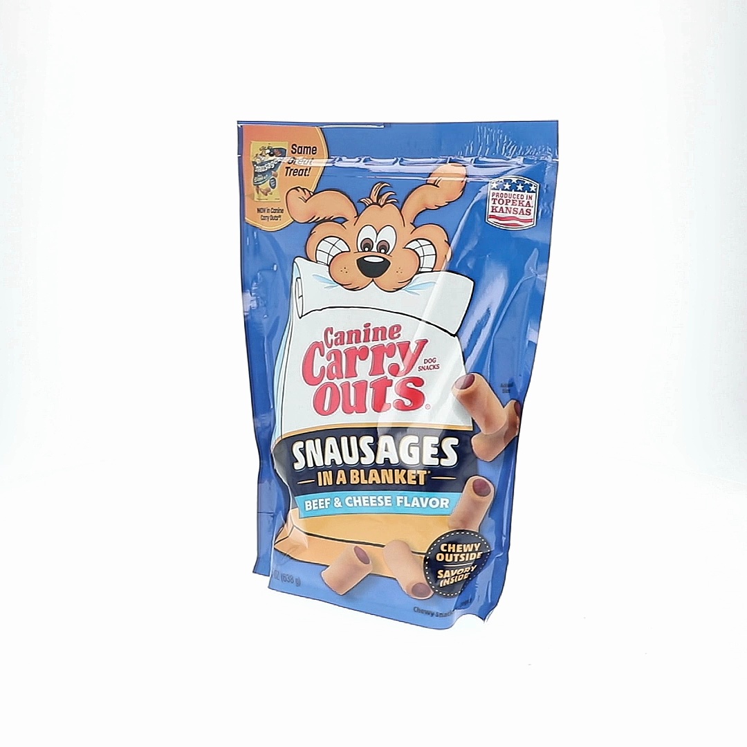 Canine Carry Outs Doggie Snacks, Snausages in a Blanket, Beef