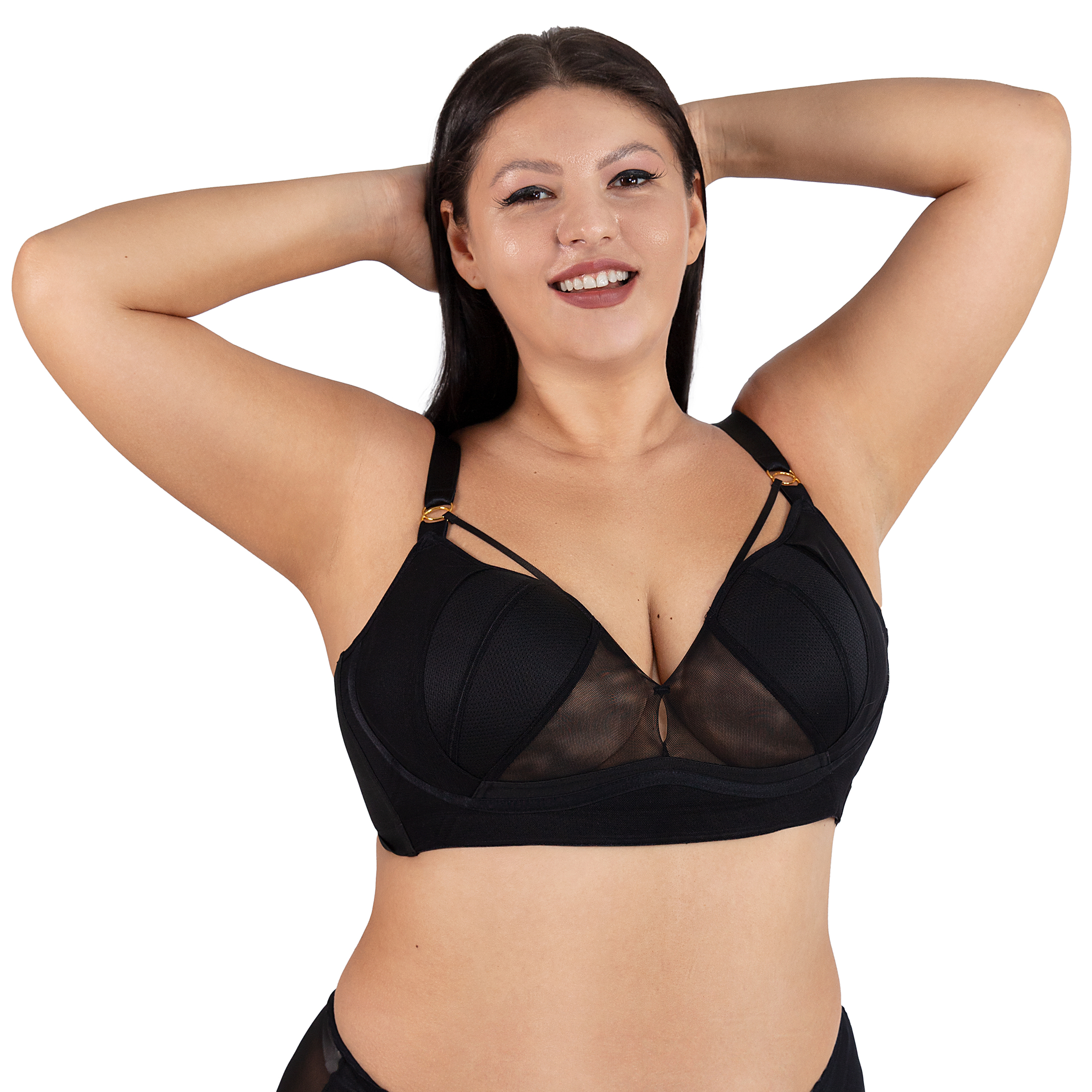 thumbnail video image 2 of ANYIRIS Plus Size Minimizer Wireless Bras for Women No Underwire Unlined Comfort Everyday Bra with Support and Lift (Nude, 46D), 2 of 7
