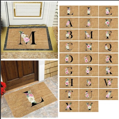 thumbnail video image 2 of Front Door Mat Summer Doormat Welcome Matt for Front Door Initial Doormat Outside Mat for Door Sales Outdoor Doormat for Entrance Front Porch Entry Mat Outdoor Indoor Home Decor 16 x 24 Inch, 2 of 8