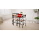 thumbnail video image 2 of Best Choice Products 3-Piece Modern Dining Set, Square Table & Chairs Set w/ Steel Frame, Storage Rack - Dark Brown/Black, 2 of 8