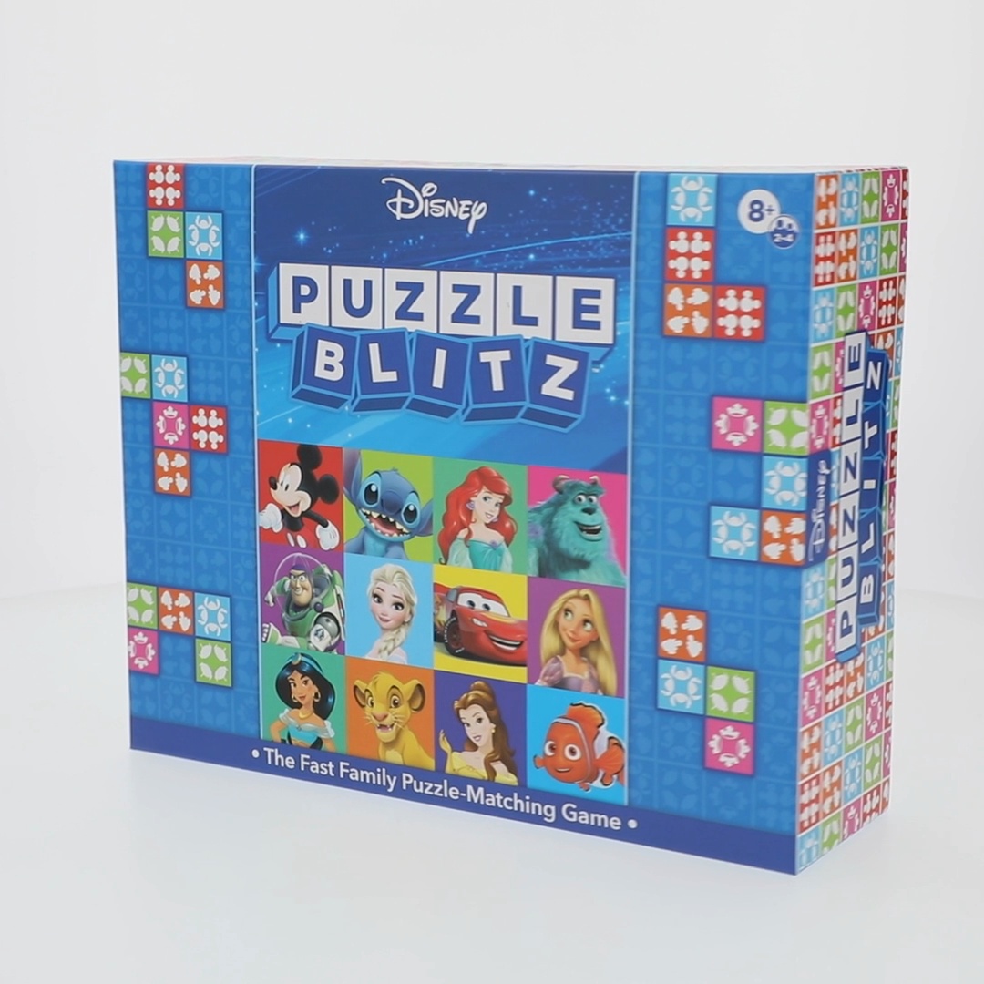 Disney Puzzle Blitz Family Board Game, 2-4 Players, Children Ages