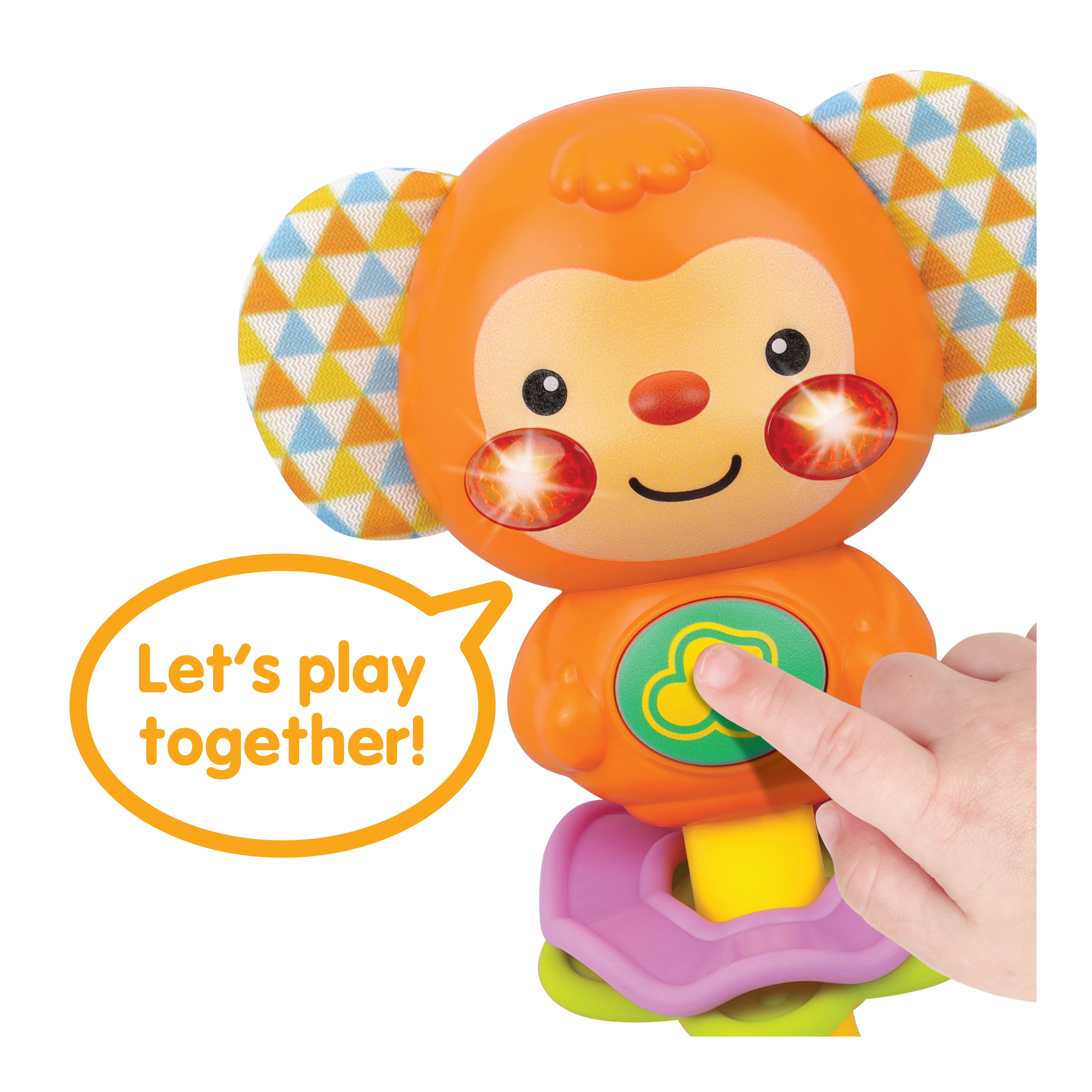 thumbnail video image 2 of Winfun Sing-with-Me Rattle Monkey for Babies 3 Months and Up, 2 of 9