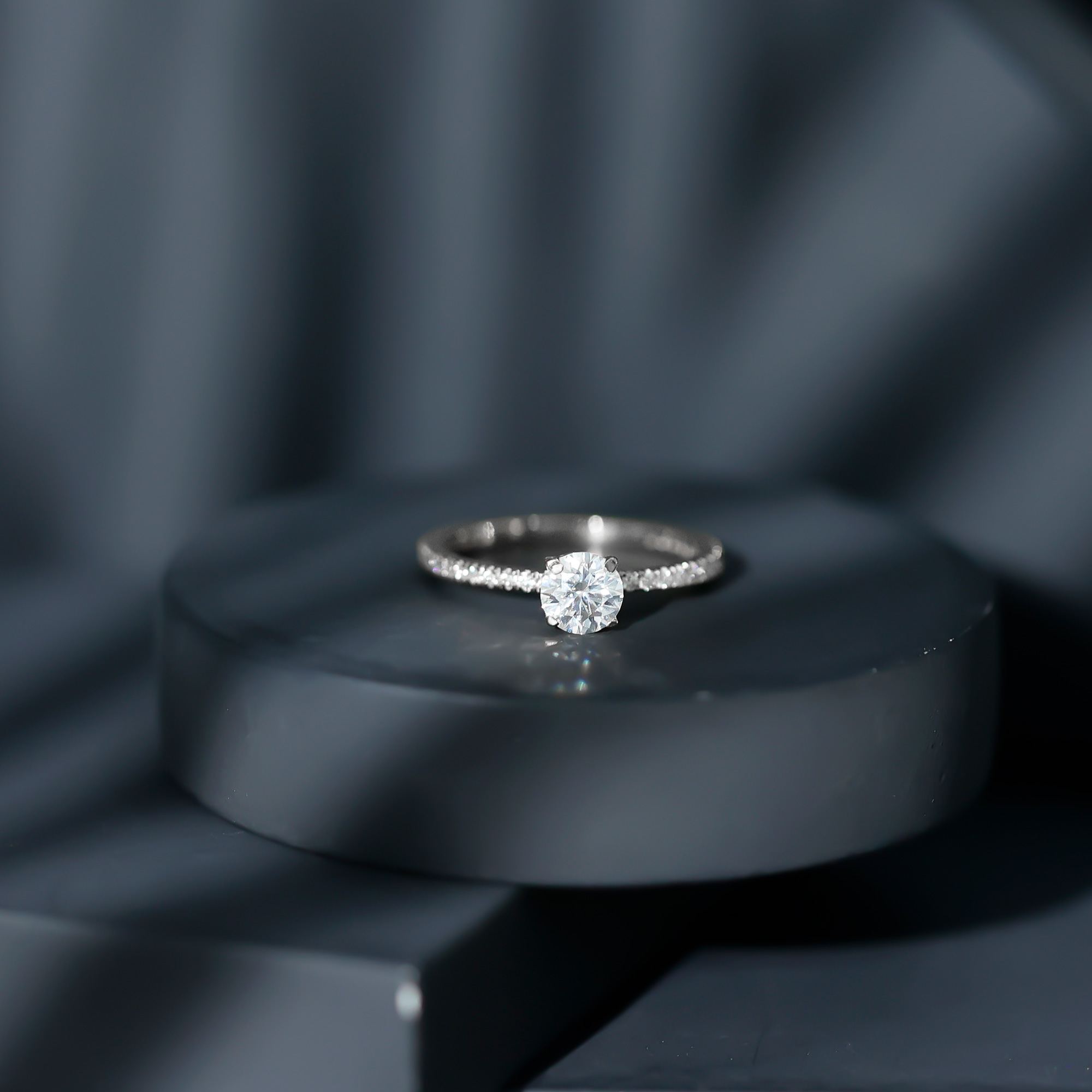 thumbnail video image 2 of Rosec Jewels Lab Diamond Promise Ring - Minimal Engagement Ring for Women (0.5 Ct, 5 mm, EF-VS Grade), 925 Sterling Silver, US 4.00, 2 of 8