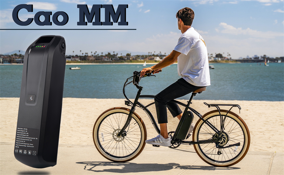 Caomm 48V 10Ah Removable Ebike Battery, 1000W, Waterproof Lithium