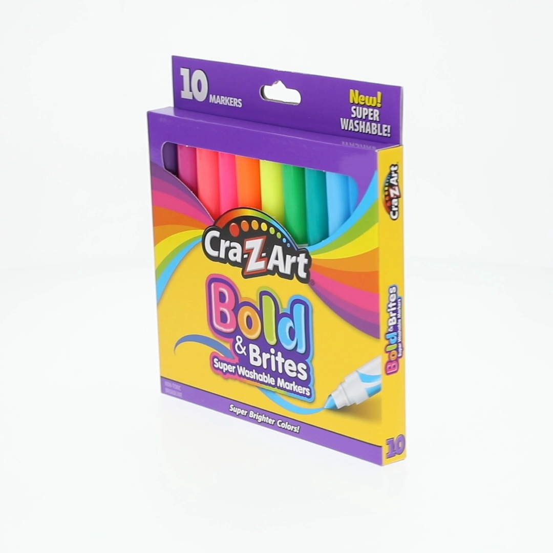 2 pack) Cra-Z-Art Super Washable Bold Brite Art Markers, 10 Count