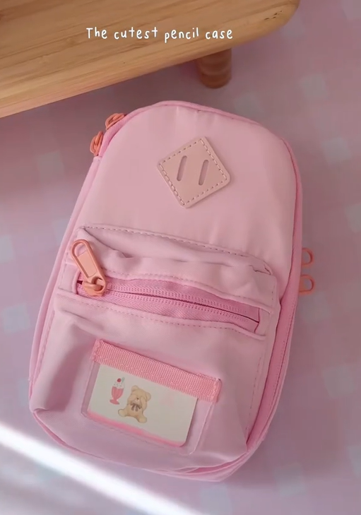 thumbnail video image 2 of Large Capacity Pencil Case, Mini Backpack Pencil Case Marker Pen Organizer High Capacity Storage Pouch Holder , Bag for Student, Teen Girls, Adults, 2 of 2