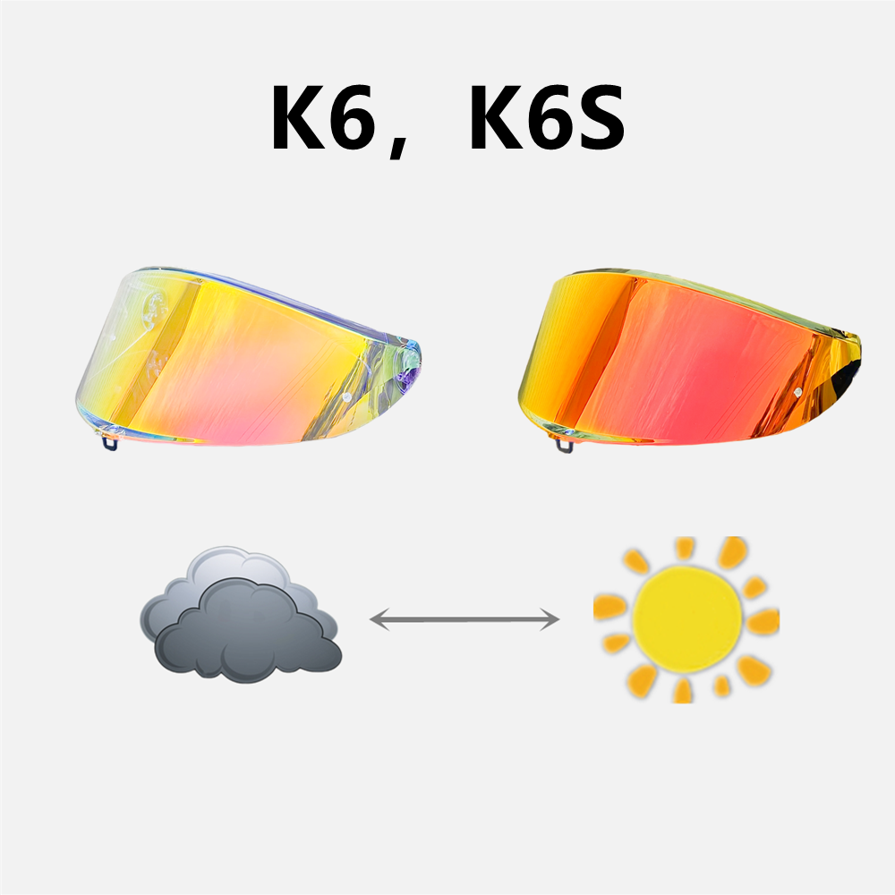 agv k6 shield BSTOP Visor for K6S Face Shield UV Protected Windshield Moto Helmet Accessories (Revo Clear Red-Day and Night) : Automotive range trips AGV K6 / K6 S