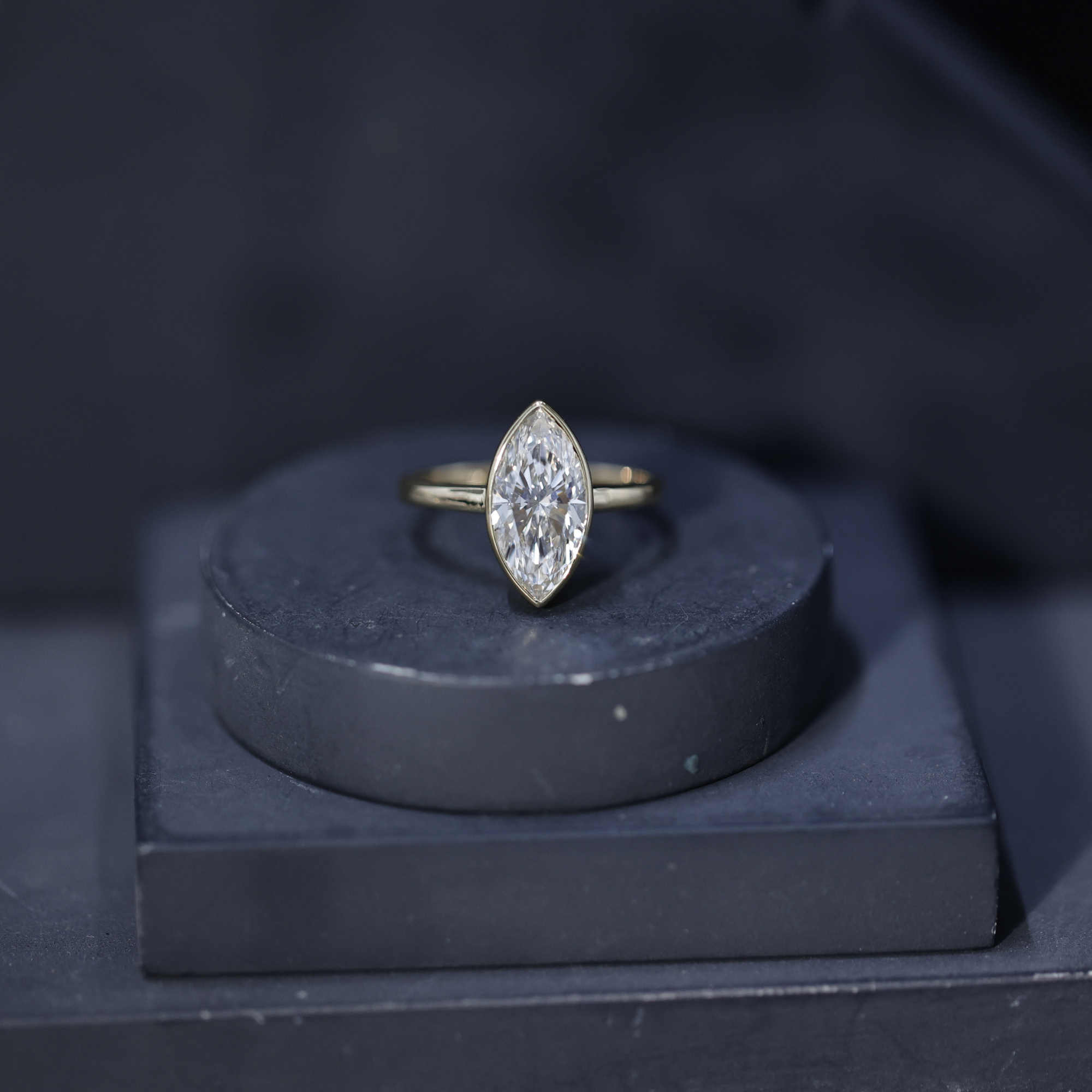 thumbnail video image 2 of Rosec Jewels Lab Grown 3 Carat Marquise Diamond Engagement Ring - IGI Certified Bezel Set Diamond Ring (E-VS1 Quality), 10K Yellow Gold, US 13.00, 2 of 9