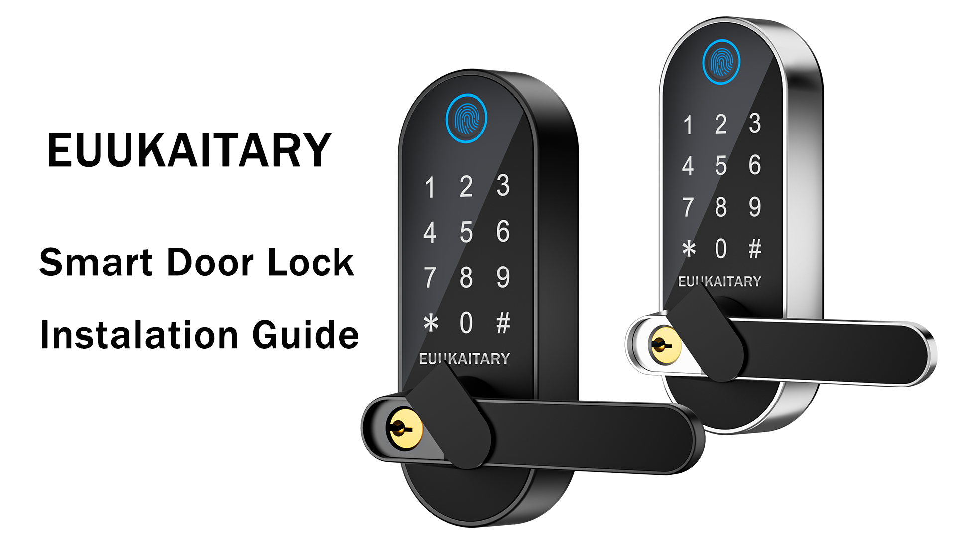 thumbnail video image 2 of Euukaitary Fingerprint Smart Door Knob with Keypad, WiFi App Remote Control and Auto-Lock, Satin Nickel, 2 of 9