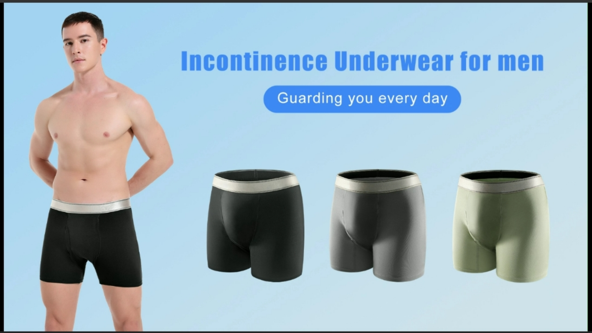 thumbnail video image 2 of CARER Incontinence Underwear for Men with Front Fly Washable Mens Incontinence Briefs for Bladder Leakage, 2 of 10