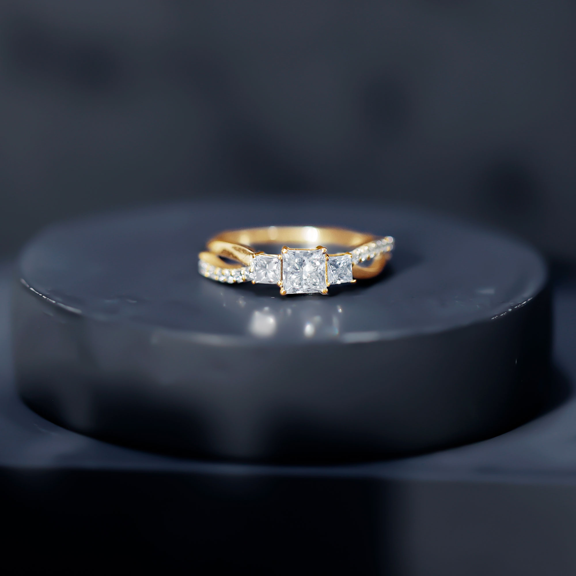 thumbnail video image 2 of Rosec Jewels Lab Diamond Anniversary Ring for Women (EF-VS Quality) - Princess Cut Diamond 3 Stone Ring, 925 Sterling Silver, US 4.00, 2 of 8