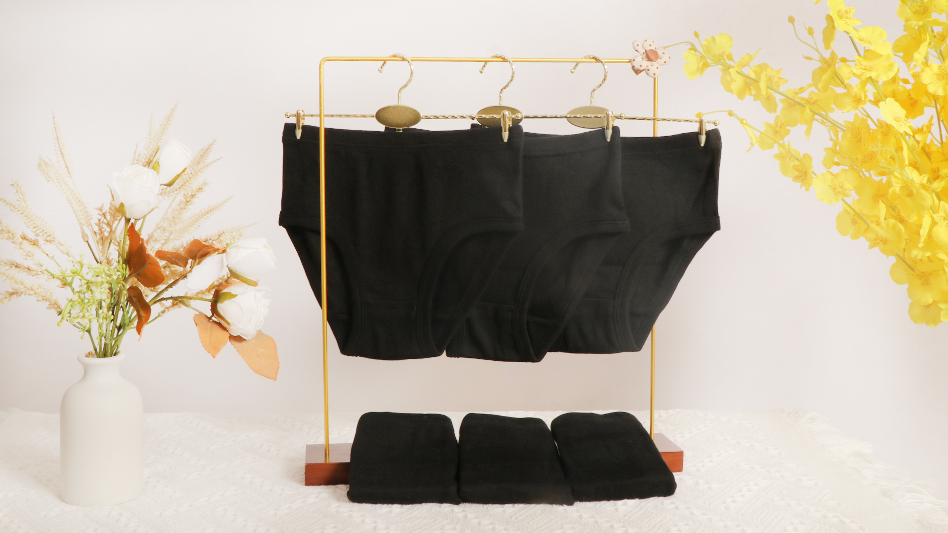thumbnail video image 2 of Wowoo Place Big Girls Black 100% Cotton Panties, 10-Pack, Size 10, 2 of 8