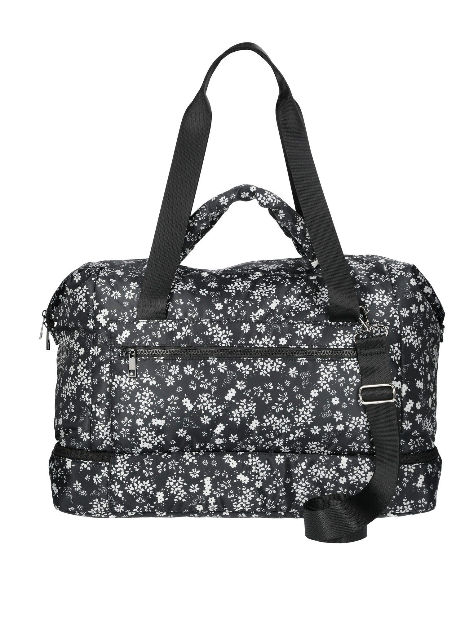 Vintage Big Dogs Aloha Tropical Cinch Bag Drawstring Floral Black White Duffel Black Floral Duffle Bags for sale | eBay main image 2