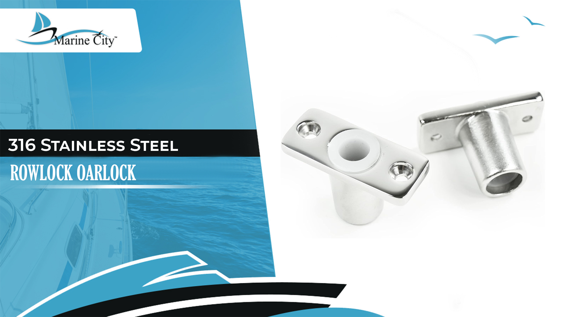 MARINE CITY 316 Grade Polished Stainless Steel 1/2 Inches Shank Top ...