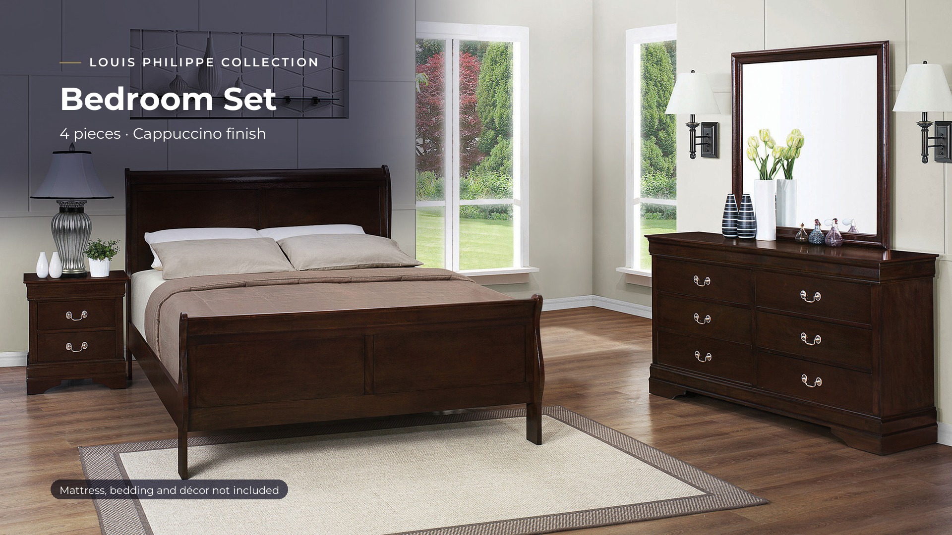 thumbnail video image 2 of Coaster Louis Philippe 4-Piece Full Bedroom Set, Cappuccino, 2 of 17