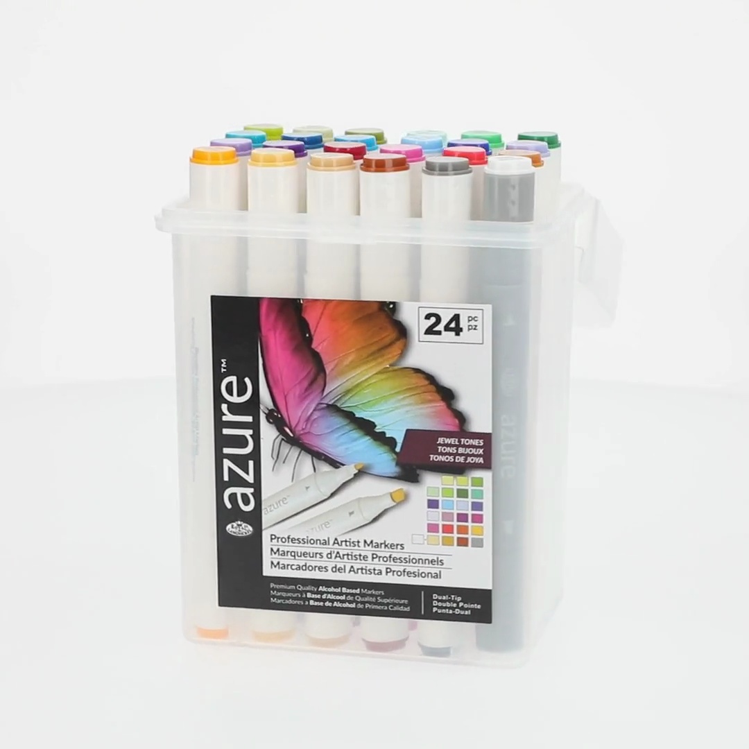 マーゴ　t3SLPホワイトノイズカラー Royal & Langnickel Azure Dual Tip Markers - Set of 24, Jewel Tones